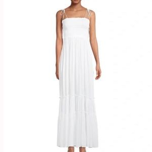 Brand New NWT Saks White Sundress with adjustable ties M